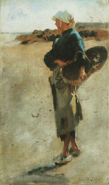 John Singer Sargent Breton Girl with a Basket oil painting image